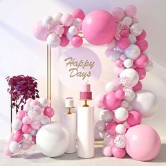 150 PCS Pink White Balloons Different Size of 18 12 10 5 Inch, Pink Confetti …