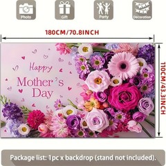 Party Backdrop 2D Flat Banner 1pc Happy Mother’S Day Floral Backdrop Decoration☋