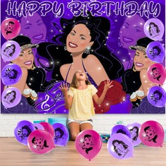 Selena Party Supplies Birthday Decorations Set Balloons Banner Cake Toppers