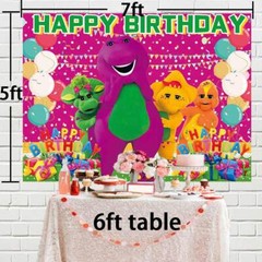 Barney and Friends Party supplies Backdrop Banner Poster 7x5ft Birthday Gift
