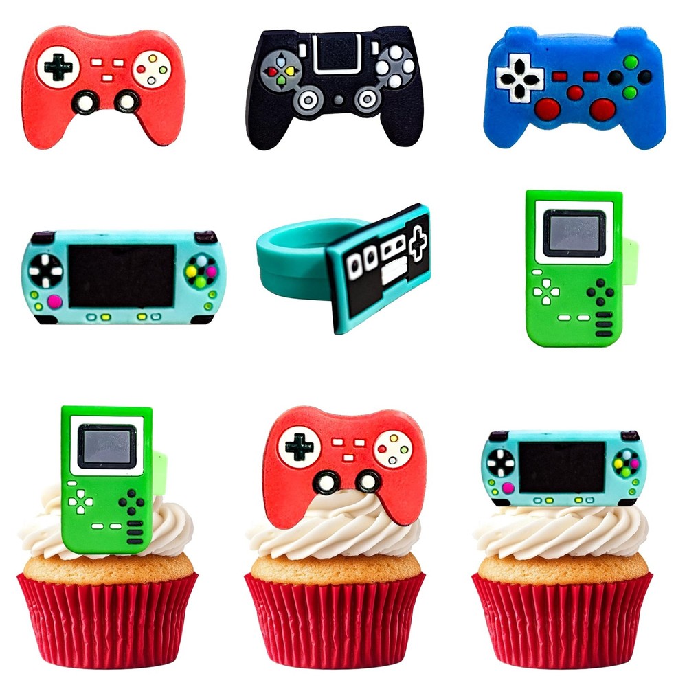 LcingTify Video Game cupcake rings 24 pcs