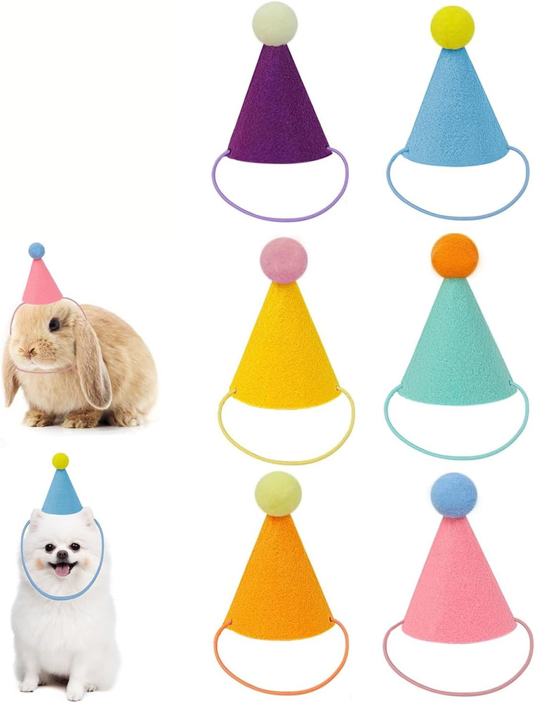 Mini Party Hats for Stuffed Animals Small Cone Hats Doll Pet Birthday Decor