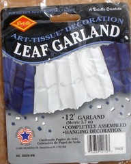 Blue / White Tissue Leaf Garland Wedding Party Decor 2 Packs 12 Ft Each NIP