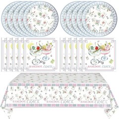 Mahjong Party Decorations 41PCS Mahjong Themed Paper Tableware Set Includes