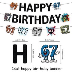 6 7 Decorations, 67 Meme Themed Party Decorations Set Includes Banner, Cake T…