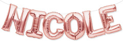 NICOLE Balloon Banner Big 16 Inch Rose Gold Foil Balloons Letters Name for Women