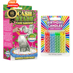 BEST PARTY EVER! Cash Stash Cake Surprise 4 inches by 3.5 inches, Multicolor
