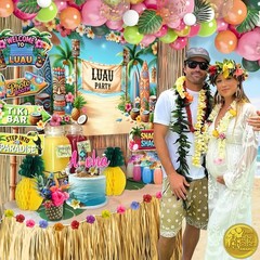 Lahau Party Decorations Set 180 Pcs Luau Birthday Background Balloons Signs
