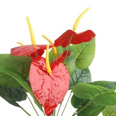 Artificial for Red Hot Poker Plant with Green Leaves for Table Centerpiece