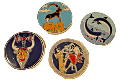 Coaster Of Bottle Art Of Table Ceramic Decor Enamelled Hand Made
