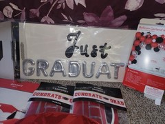 Congratulations Graduation RED & BLACK School Color Party Decorations. New!!
