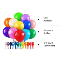 Rainbow Balloons, 120pcs Party Balloons for Birthday Baby Shower Graduation A…