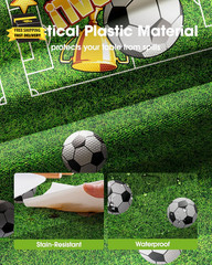 Soccer Party Decorations 2026 Plastic Tablecloth Disposable 6 Pack, Rectangle Ta