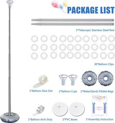 Balloon Column Stand Kit, Set of 2, 7 Feet Height Adjustable Balloon Tower