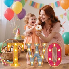 Sweet Two Birthday Party Decorations,Ice Cream Donut 2nd Birthday Decorations…