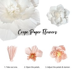 Bright Colors Artificial Crepe Tissue Paper Flowers Fiesta Wall Decor Set
