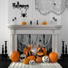 Spooky Halloween Fabric Grey Cloth for Creepy Window Decoration Decorations