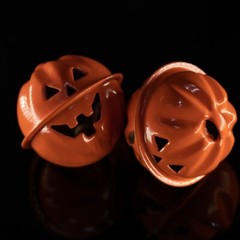 20Pcs 4cm 1.6″ DIY Halloween Pumpkin Head Bells Tree Decorations Hanging Decor