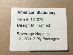 Michigan Wolverines NCAA College Party Beverage Napkins case lot 240 ct.