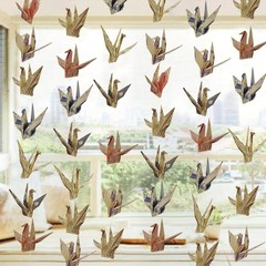 Colorful Paper Crane Hanging Garlands 3stringsX 5.2ft Origami Birds Streamers