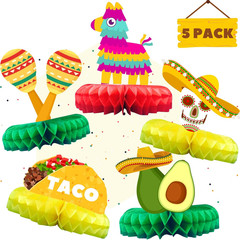 5pc Extra Large Taco Party Table Centerpieces – Mexican Fiesta Decorations