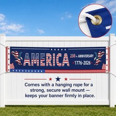 250th Anniversary American Banner Flag 17762026, 120 x 20 inch USA 250th Birt…