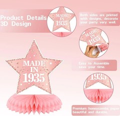 90th Birthday Party Decorations for Women, Rose Gold Gold, Pink