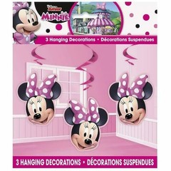 Disney Iconic Minnie Mouse Hanging Swirl Decorations 26″ (3 count)