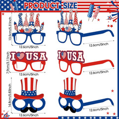 48 Pcs USA Patriotic Party Decorations Eyeglasses 250Th Anniversary Themed Paper