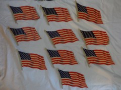 15 Die Cut Vintage Dennison, Eureka Decorations Flag, Liberty Bell, Eagle, Bell