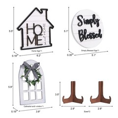 Houmury Rustic 9.09 x 6.22 x 3.82 inches, Set of 8-without Tiered Tray