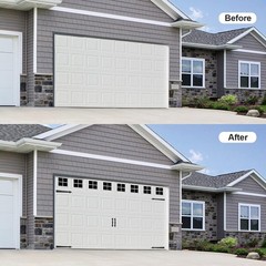 Magnetic Garage Door Decoration Kit Include Faux Windows Hinges and HandlesBlack