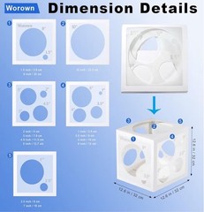 Plastic Balloon Sizer Cube Box Measurement Tool for Balloon Decorations 1.5-10″