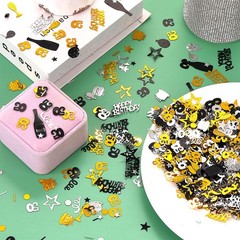 3000 PCS Black Gold Silver 50th Birthday Anniversary Number 50 Confetti