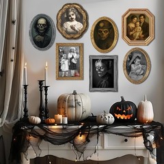 Waterproof 3D Changing Face Portraits – 12 Pack Horror Wall Decor for Halloween