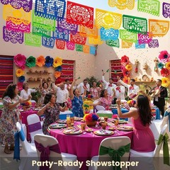 Lightweight 9-Count Papel Picado Fiesta Banner – Perfect for Every Celebration
