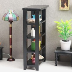 Toyvian Dollhouse Mini Bookshelf Model Miniature Display Bookcase Mini House …