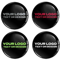 Personalised Custom 3D Domed Stickers Silicone Gel Resin Decals Emblem Name Logo