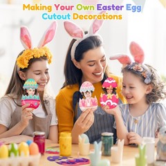 48 Pcs Easter Egg Cutouts Spring Theme Paper Cuts Bulletin Board Decoration
