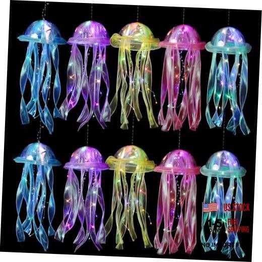 Jellyfish Decor, 10 Pcs Jellyfish Lanterns – Yellow, Pink, Purple, Blue, Green