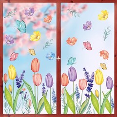 Horaldaily 67 PCS Spring Summer Window Cling Sticker, 11.5 x 8.3, #01