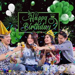 Happy Birthday Backdrop Banner – Large Fabric Photo Background for Parties