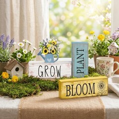 4 Pcs Sunflower Table Decorations Sunflower Wooden Sign Kettle Summer Tiered …