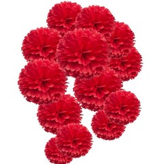 Red Royal Blue White Paper Flower Tissue Pom Poms Party Decorations Supplies