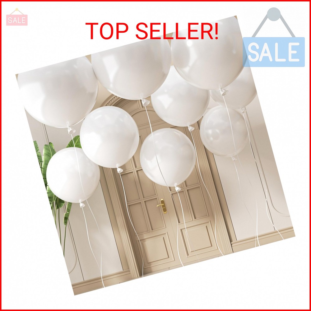 Adoinby 20 Large White Balloons, 24 Inch Jumbo Thick Giant Heavy Duty Balloons f