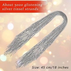 Icicles Tinsel 5000 Strands Christmas Tree Foil Fringe Silver Holiday