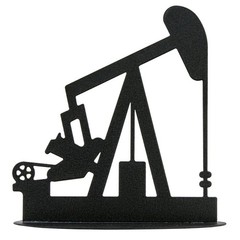 Steel Pump Jack Oil Field Standing Silhouette Centerpiece Cake Topper Ornamen…