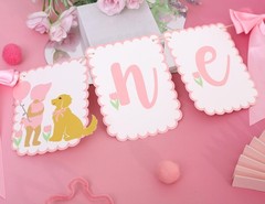 Pet Baby 1st Highchair Banner – Sweet Pink Bow Decorations, Wildflower Highch…