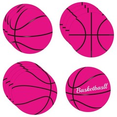 21 PCS Pink Paper Basketball Cutouts 7 Inch Bulletin Board Decor Sport