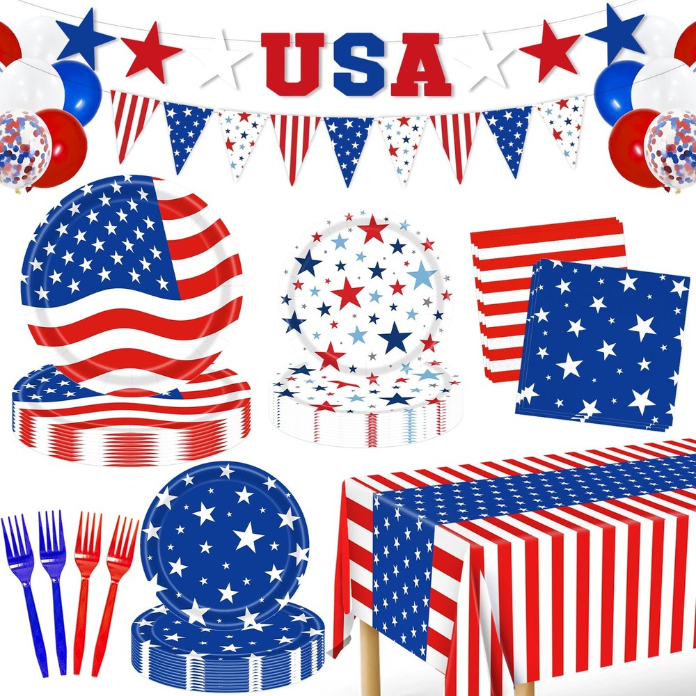 4th of July Decorations, 119PCs Fourth Party 250th Anniversary Patriotic